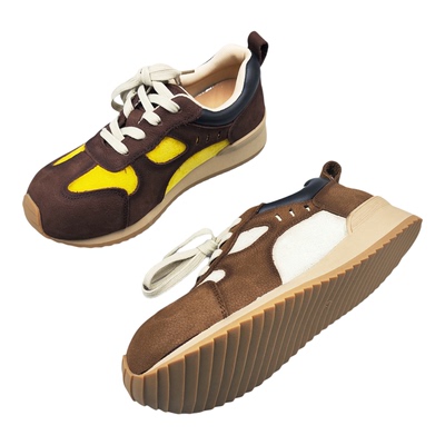 西瑞鸟春秋新款复古牛皮休闲女鞋