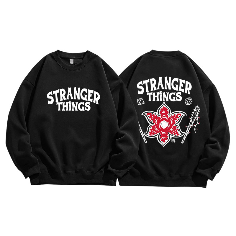 怪奇物语美剧Stranger Things魔王重磅纯棉圆领卫衣男装长袖T恤衫