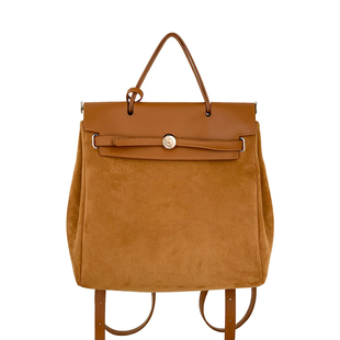 Whiterm 韩版秋冬新款复古绒面双肩包休闲背包百搭单肩女包凯莉包