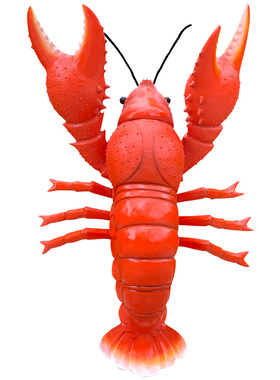 仿真螃蟹玻璃钢雕塑发光烧烤海鲜馆模型创意门头招牌装饰大型摆件