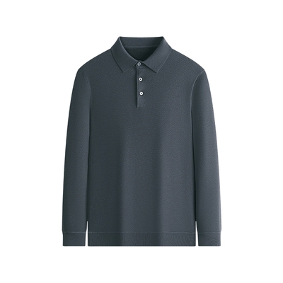 杉杉菠萝纹加绒加厚蓄热Polo衫