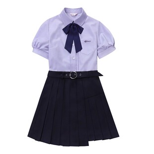 樱花家族JK制服【檀紫木】紫色学院风日系短裙衬衫套装泰式短袖女