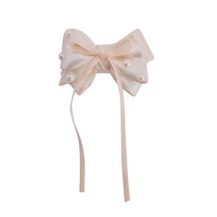 珠光珍珠丝带蝴蝶结出风口香薰车载香水香氛汽车空调风口装饰用品