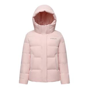 雪中飞2026春新款女士短款保暖连帽羽绒服粉色面包服休闲百搭