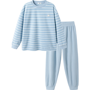 巴拉巴拉儿童睡衣男童女童家居服套装摇粒绒秋冬季新款大童宝宝厚