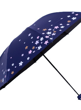 新品天堂伞三折黑胶八骨晴雨伞