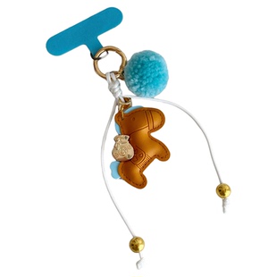 多巴胺小马手机挂绳链包包小挂件可爱毛球手工编织马年挂饰女独特创意招财福袋2026新款挂链迷你链条带垫片壳