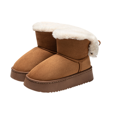 圆头厚底棉拖鞋女款韩版保暖防滑