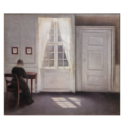 丹麦 维尔姆·哈默肖伊 Hammershoi 电子图片 复古人物油画素材