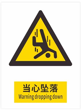 当心坠落上墙建筑施工区域制度牌