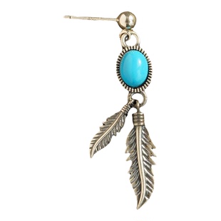 ENSAGE 风羽耳环 纯银绿松石原创小众设计师气质复古耳钉耳坠默叙