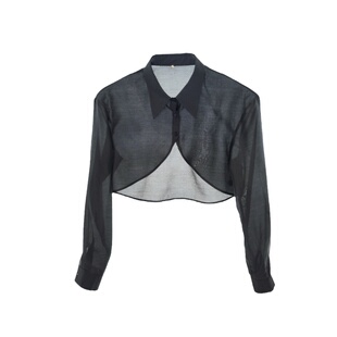 TT unique 极简风 慵懒自在 知性通勤时髦防晒服 黑/白长袖短衬衫