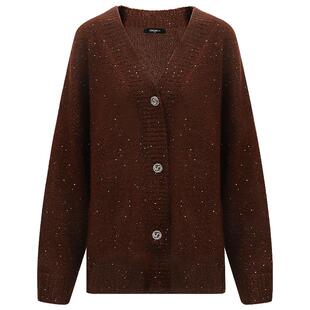 COCOBELLA[美拉德穿搭]细闪亮片针织开衫休闲上衣毛衣外套MZ189-5