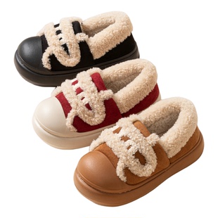高跟棉拖鞋女加厚毛绒宿舍可外穿2025新款冬季包跟保暖防滑月子鞋