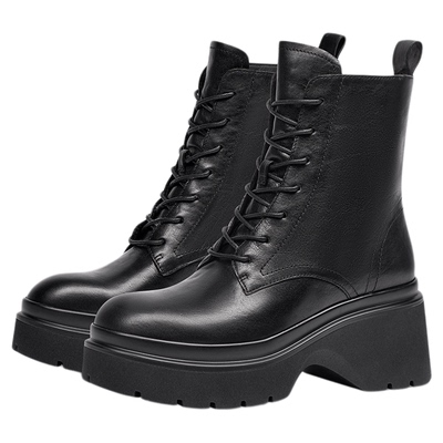 蹀愫增高马丁靴系带时髦女靴