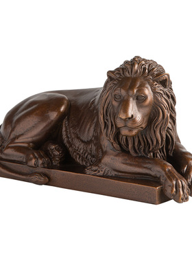 铜狮子摆件一对荣耀雄狮仿古青铜家居客厅办公室桌面装饰礼品送人