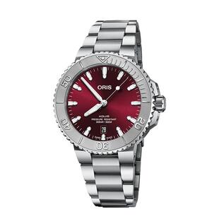 【品牌直营】ORIS豪利时潜水系列车厘子色表盘时尚自动机械腕表