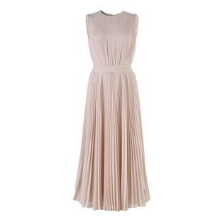 袁泉同款无袖粉色连衣裙女夏季2025新款法式高级感百褶背心裙长裙