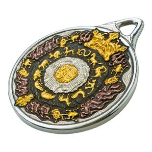 巴赫工作室国家非遗古法铁翦金工艺雕金錾刻陨铁九宫八卦护身挂坠