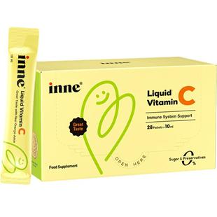 【自营】inne因你维生素c甜橙味儿童维C补VC抵抗力0糖0防腐28条