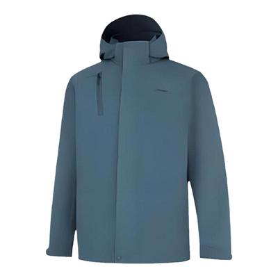 李宁正品健身系列男子加绒防泼水三合一运动风衣套装AWBU007-5