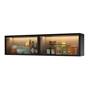 免打孔实木厨房置物架吊柜下挂架墙壁挂式调料用品收纳架墙上橱柜