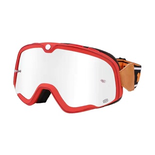 美国100%摩托车哈雷风镜复古越野男女机车防风头盔个性绑带护目镜