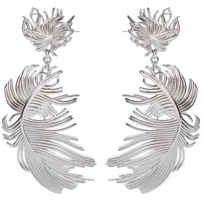 SUDROV素觉925银轻盈羽毛耳坠
