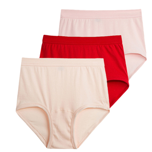 三枪内裤女纯棉高腰夏季薄款全棉宽松女士三角舒适透气40824