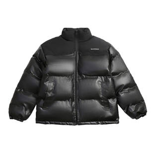 pu皮羽绒服女短款冬季2024新款免洗小个子90白鸭绒蛋白皮面包外套