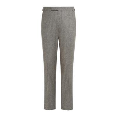 Suitsupply灰褐色羊毛法兰绒长裤
