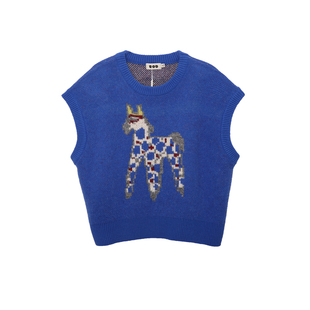 【商场同款】白目自创意马图案马甲女2025冬新品小众百搭叠穿背心