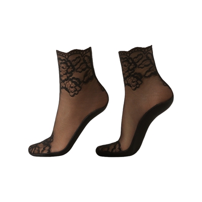 CALZEDONIA卡泽意袜女士26夏季新时尚花纹蕾丝网眼中筒短袜DCZ088