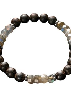 原创天然灰月石水晶手串
