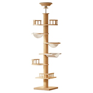 实木通天柱猫爬架猫窝猫树一体大型顶天立地不占地太空舱猫跳台
