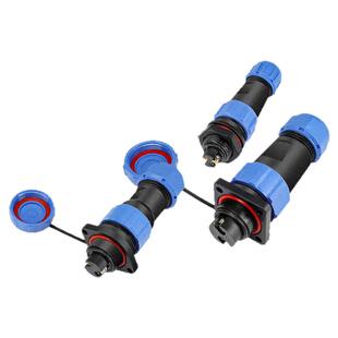 免焊IP68防水连接器SP13 17航空插头插座3芯4-5-6P公母对接电缆线