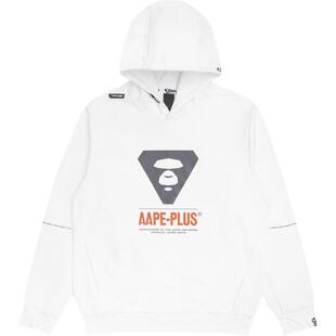 AAPE+运动男装春夏猿人字母印花拼接袖子休闲连帽卫衣3866XXH
