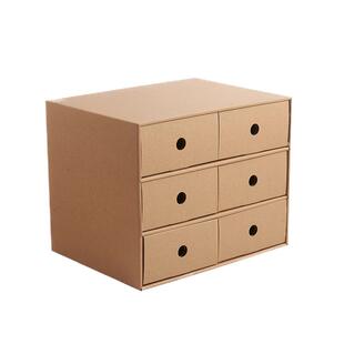 纸质收纳抽屉式办公桌创意文件整理简约纸质书立牛皮纸文件收纳盒