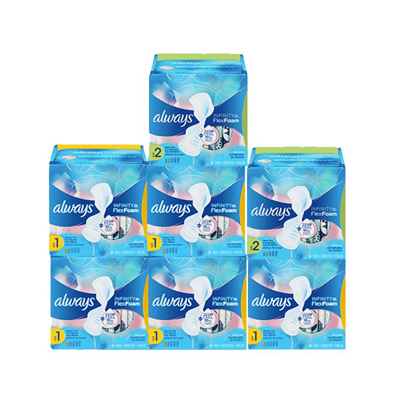 【自营】护舒宝液体卫生巾组合*7包共122片超薄日夜用量多姨妈巾