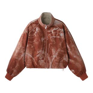 【敦煌联名】BJHG不计后果短款外套女款美式新款春季印花夹克上衣