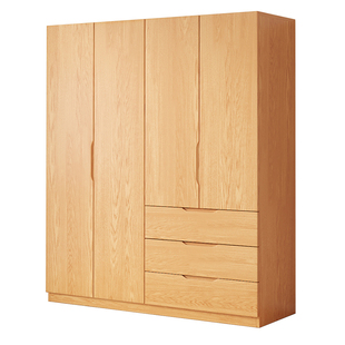 全实木衣柜家用卧室出租房用储物柜简易组装儿童衣橱组合定制柜子