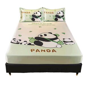 夏季冰丝床笠罩凉席单件2025新款儿童学生宿舍凉感天丝床单三件套