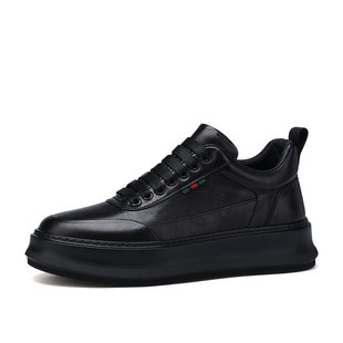 U7板鞋男2026春季新款真皮时尚潮流百搭休闲鞋男士头层牛皮鞋子男