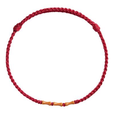 普陀山老桃木红绳手链本命年手绳