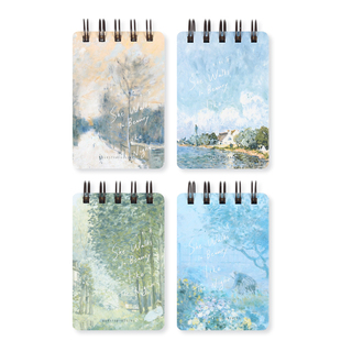 4本装初品A7H5线圈本梵高莫奈晨光拾光小笔记本单词记录本口袋本