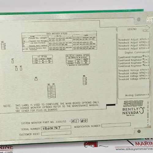 BENTLY NEVADA 3300/03-01-00 SYSTEM MONITOR (FAST SHIP BY DHL