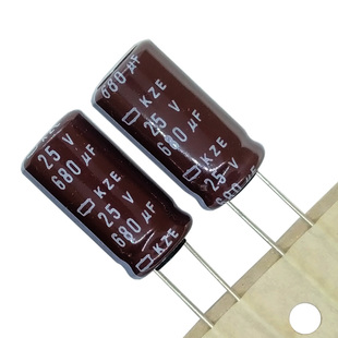 10只25V680uf黑金刚10*20铝电解电容KZE高频低阻电路板滤波105度