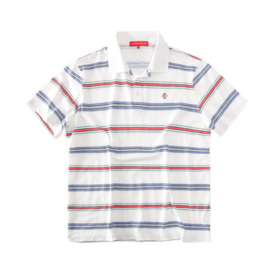CoosRetro撞色条纹POLO衫男短袖