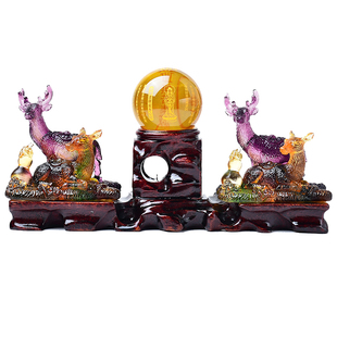 现货宋韶光2026马年吉祥物生肖琉璃摆件吊坠生肖属蛇灵鹿长春摆件