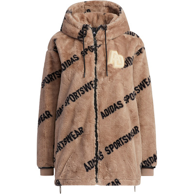 Adidas/阿迪达斯正品冬季新款女子保暖摇粒绒连帽外套IB2748